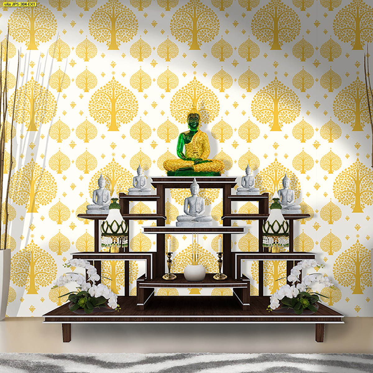 900x900-d1 แต่งห้องพระลายต้นโพธิ์สีขาว