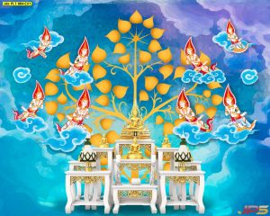 วอเปอร์เปอร์ผนัง พรีเมี่ยมลายไทย เทพพนม