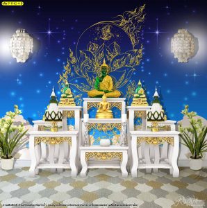 ติดวอลเปอร์สวย ลายดอกบัว ตกแต่งห้องพระให้สวย