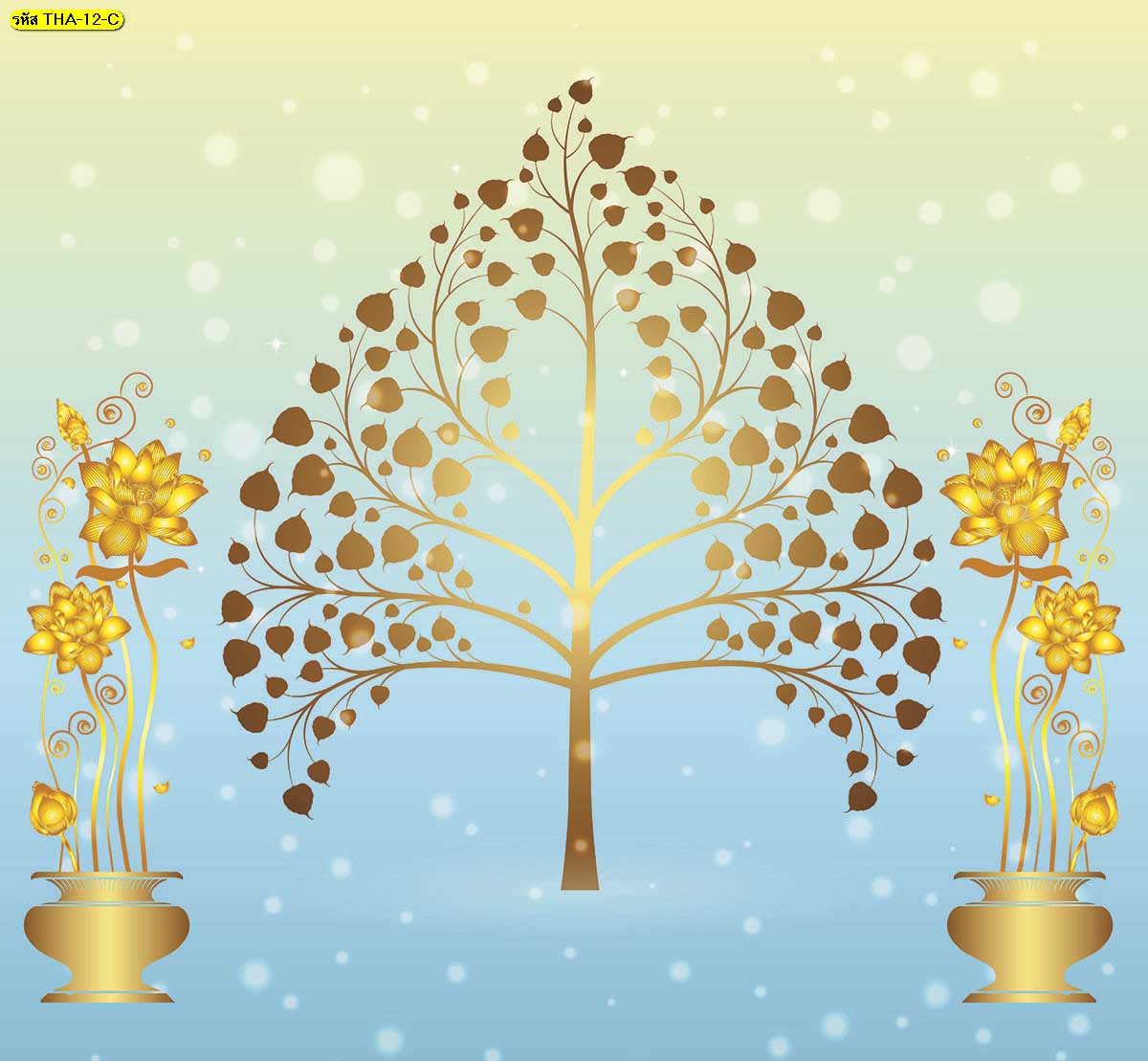 วอลเปเปอร์สวยๆติดผนัง  ลายต้นโพธิ์ ติดผนังห้องพระ  (มี6สี)