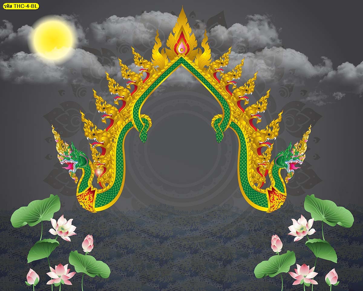 ติดวอลเปอร์สวย ลายดอกบัว ติดผนังห้องพระ  (มี5สี)