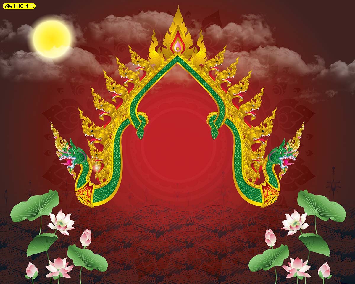 ติดวอลเปอร์สวย ลายดอกบัว ติดผนังห้องพระ  (มี5สี)